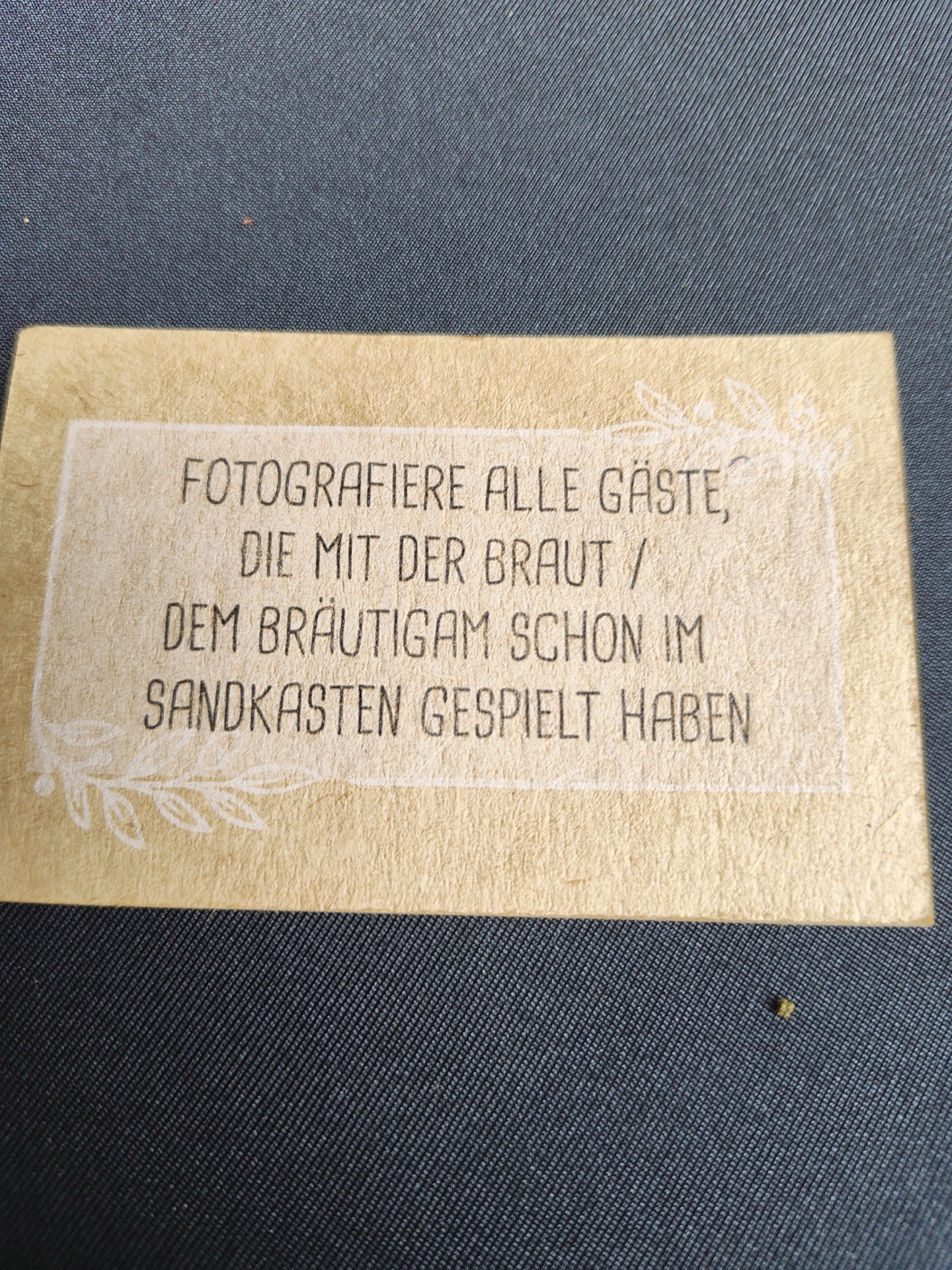 Fotografierte Aufgabenkarte