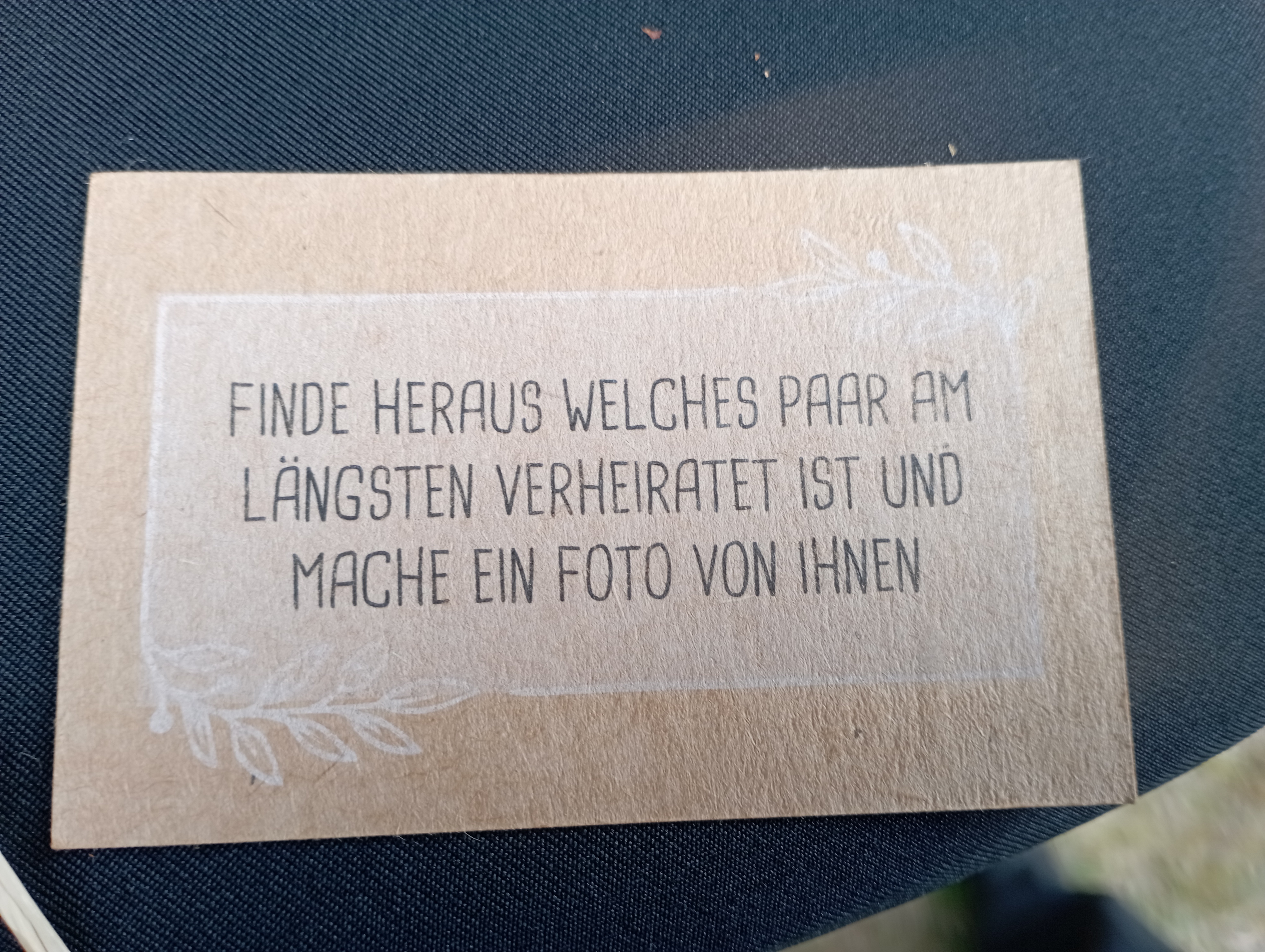 Fotografierte Aufgabenkarte