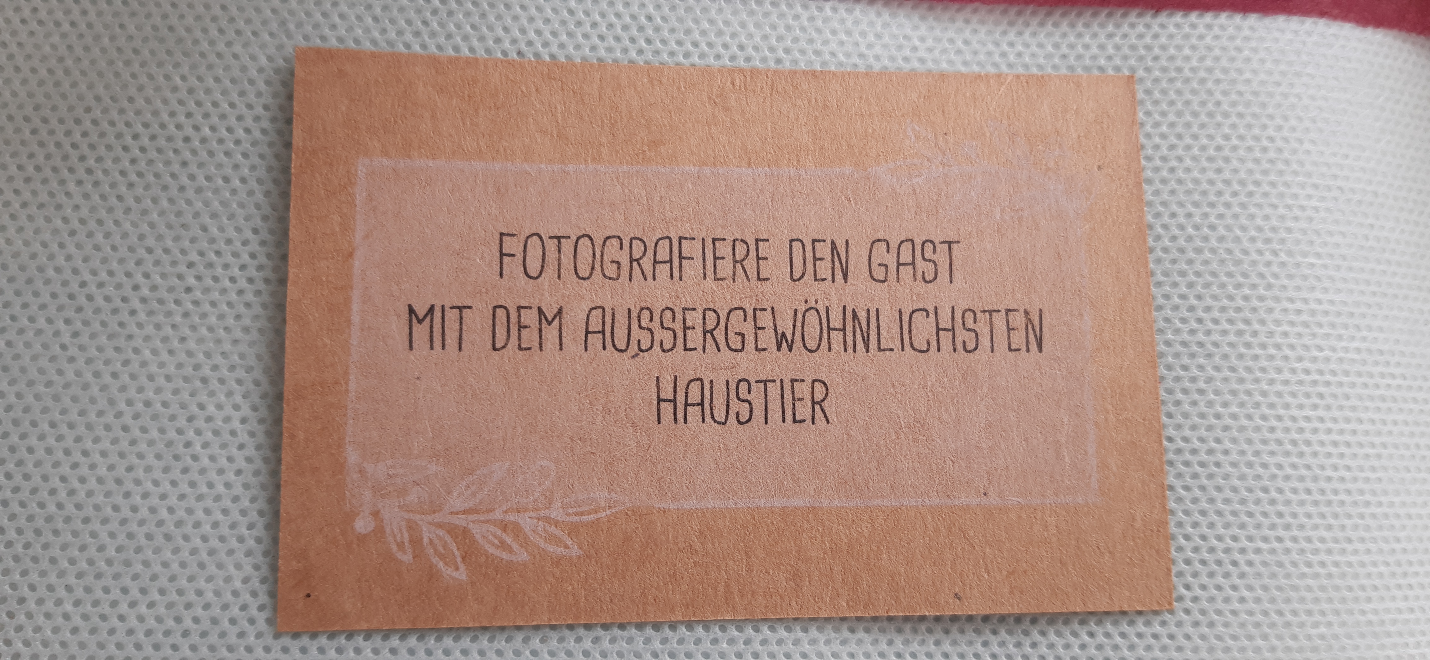 Fotografierte Aufgabenkarte